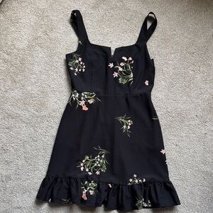 Chic Black Floral Midi Dress